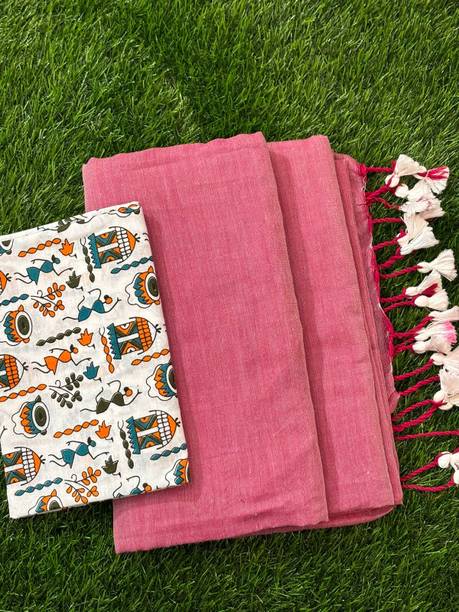 SMRITI HANDLOOM Printed Kalamkari Handloom Pure Cotton Saree
