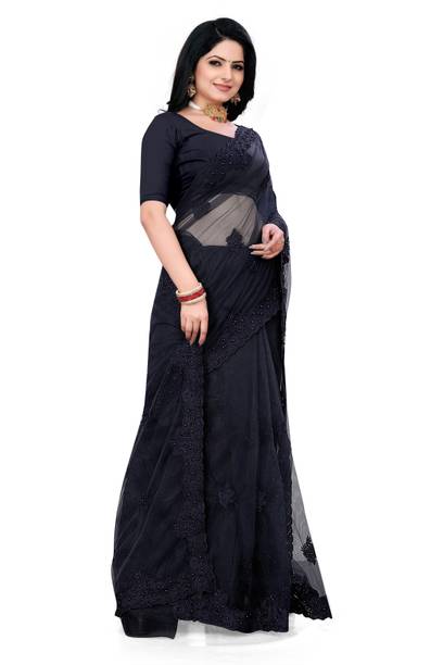 SPAREN CREATION Self Design Bollywood Net Saree - Image 5