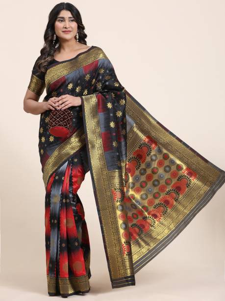 Woven Kanjivaram Jacquard, Silk Blend Saree Price in India