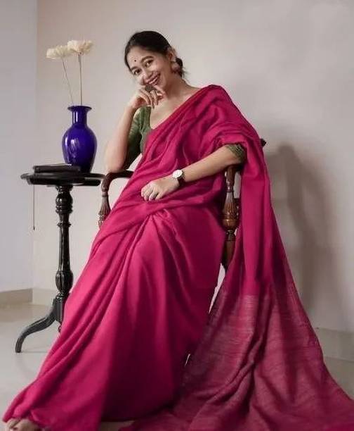 SUEE SUTA Woven Handloom Cotton Blend Saree