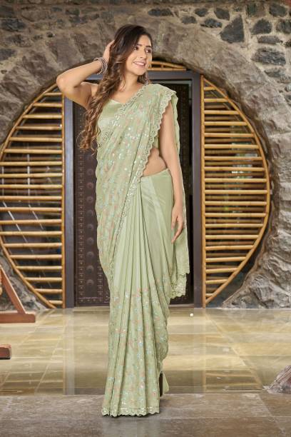 Embellished Bollywood Crepe Saree Price in India
