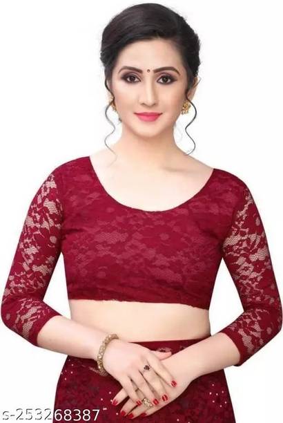 Amavii Floral Print Bollywood Net Maroon Sarees Online @  | galgota.in - Image 2