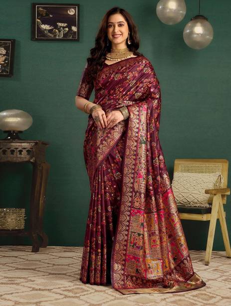Sangria Woven Banarasi Pure Silk Saree