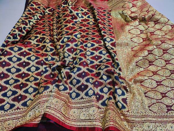 Sabyasachi Woven, Paisley Banarasi Handloom Satin Saree