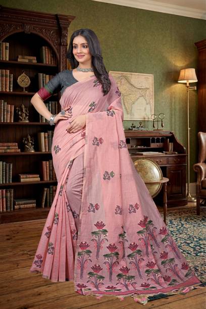 Vistrana Woven Handloom Cotton Silk Saree