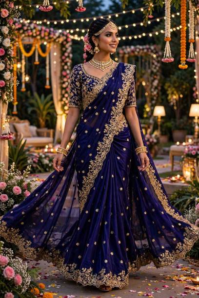 Disha Fashion Embroidered Bollywood Art Silk Saree