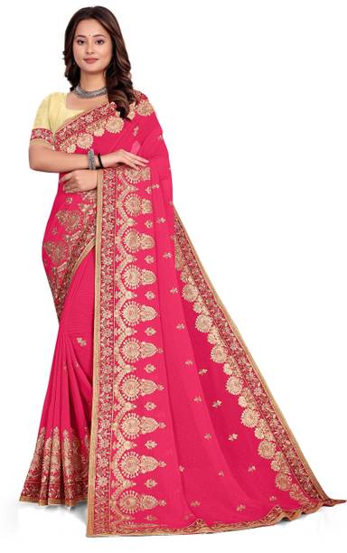 Embroidered Daily Wear Georgette Saree