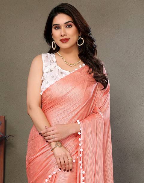 Samah Self Design, Woven Bollywood Chiffon Saree