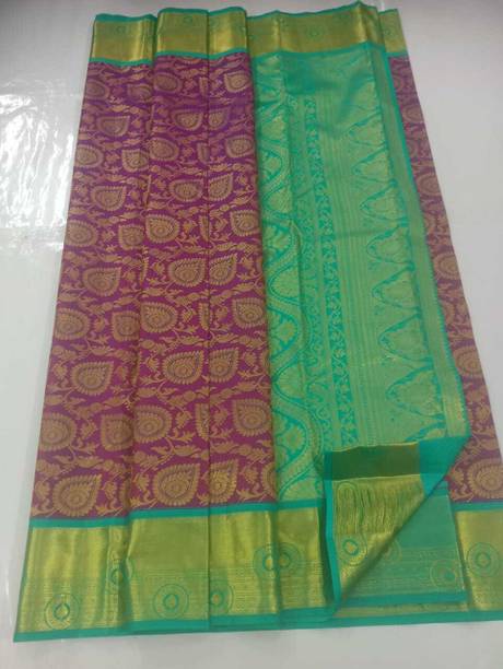 silk sarees Woven Kanjivaram Silk Blend Saree