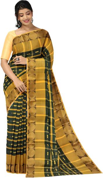 Kanika Fashion Self Design Tant Pure Cotton Saree
