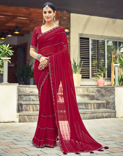 Divastri Self Design, Embellished Bollywood Georgette Saree - Image 3