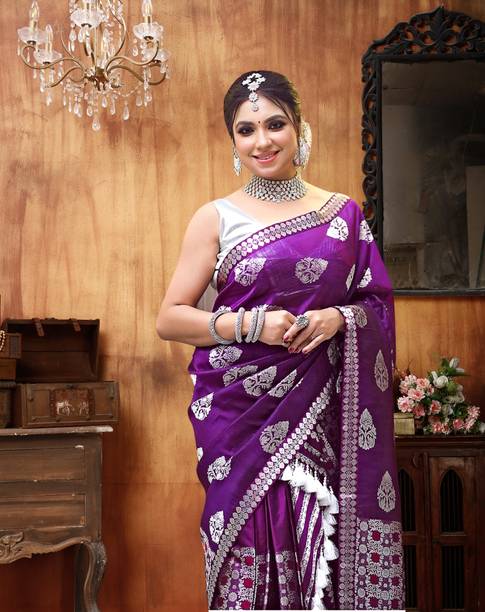 VM Selling Hub Woven Mekhela Chador Silk Blend Saree - Image 2