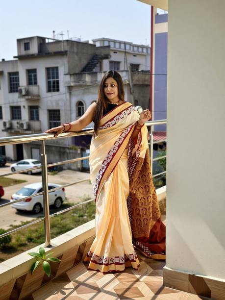 Solid/Plain Sambalpuri Cotton Silk Saree