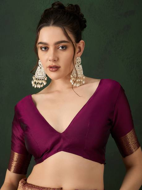 Dori Woven, Self Design Banarasi Silk Blend Saree - Image 7