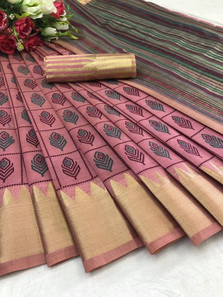 PRIYESHA TEXTILES Woven Assam Silk Cotton Silk Saree
