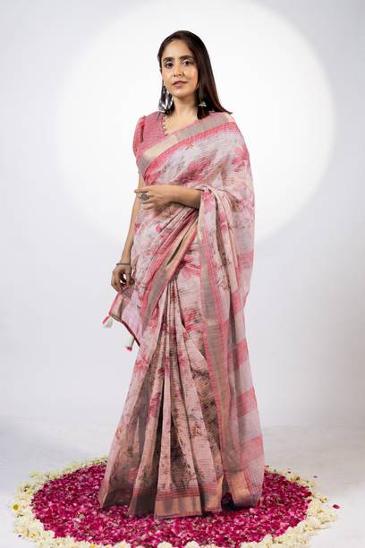 MIRCHI FASHION Printed, Floral Print Daily Wear Cotton Blend Saree