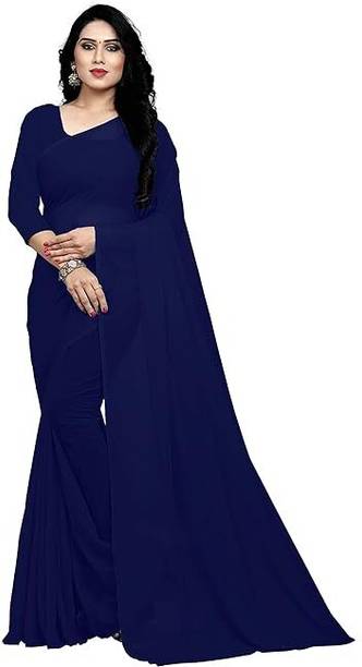 Ready to Wear Solid/Plain Bollywood Chiffon Saree