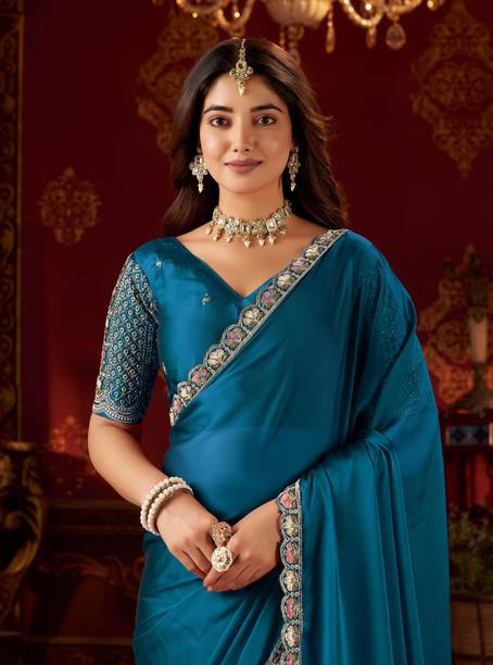 Self Design Bollywood Silk Blend Saree