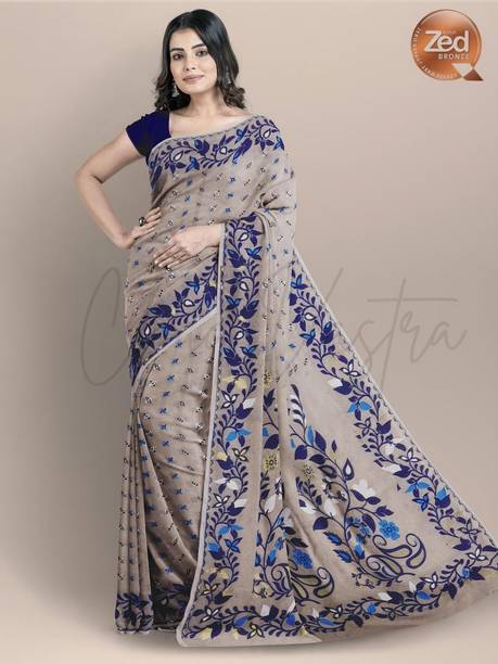 Woven Jamdani Cotton Blend Saree