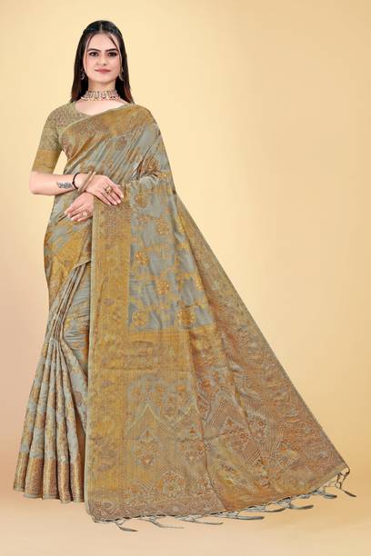 Woven, Self Design Bollywood Organza, Cotton Silk Saree