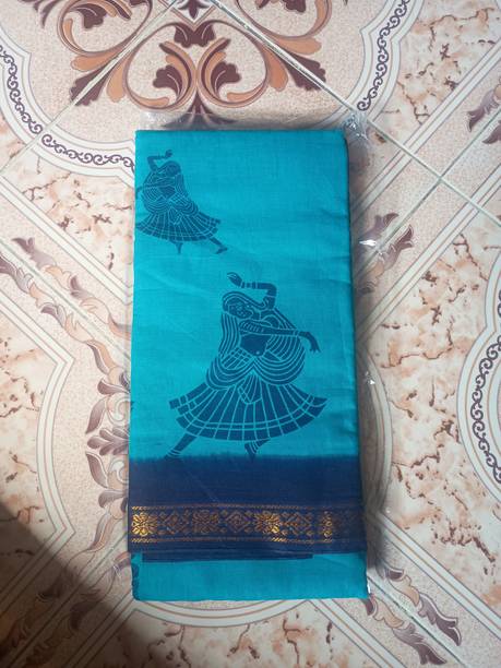 Digital Print, Woven Chettinadu Cotton Jute Saree