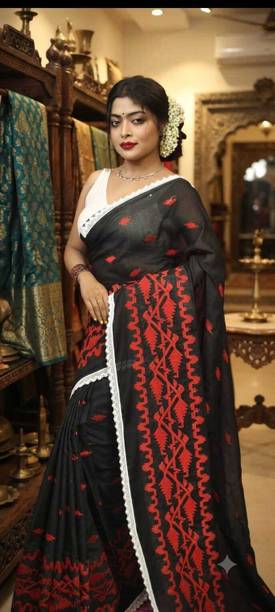 PS varieties Woven Jamdani Pure Cotton Saree