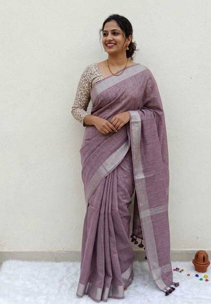 Printed Baluchari Cotton Linen Saree
