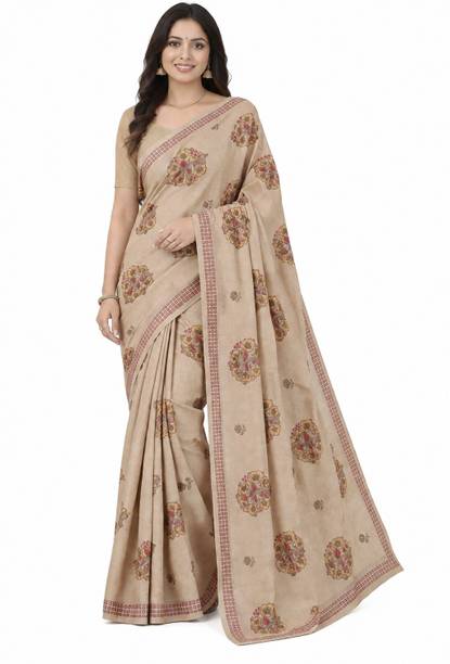 Embroidered Daily Wear Pure Cotton Saree