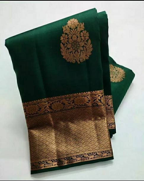 TRINITI FAB Floral Print Kanjivaram Jacquard Saree - Image 2