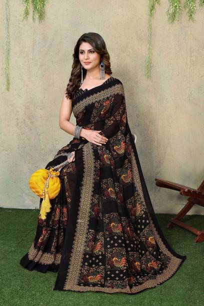 YASHIKA Printed, Digital Print Daily Wear Georgette Saree - Image 2