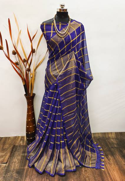 Checkered Daily Wear Georgette Saree