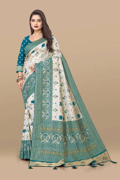DEVHEER Woven Patola Pure Silk Saree