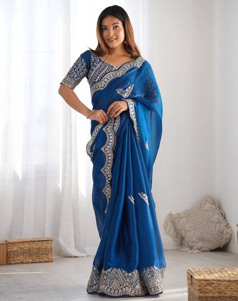 THE URBAN DIVA Embroidered Bollywood Jimmy choo Saree