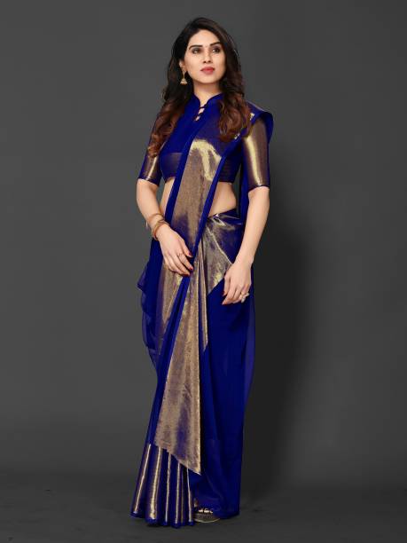 Striped Bollywood Chiffon Saree Price in India