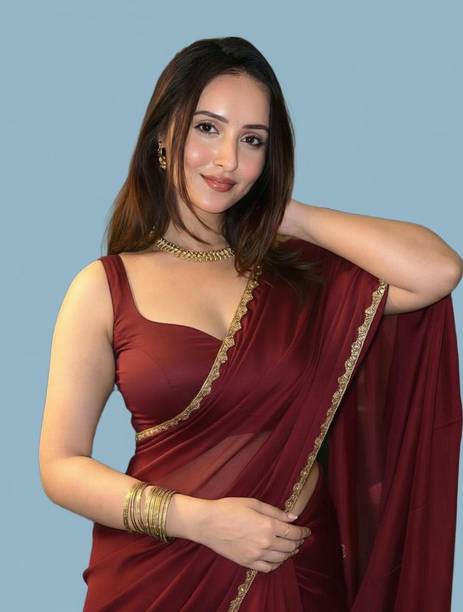 Tokyo Fashion Solid/Plain Daily Wear Silk Blend Saree