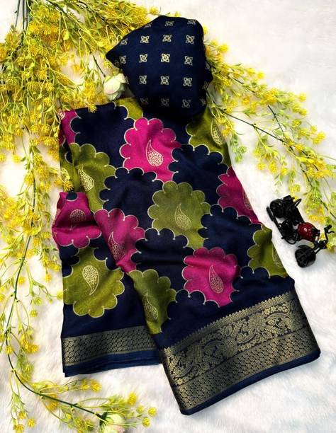FashDeal Floral Print Bollywood Art Silk Saree