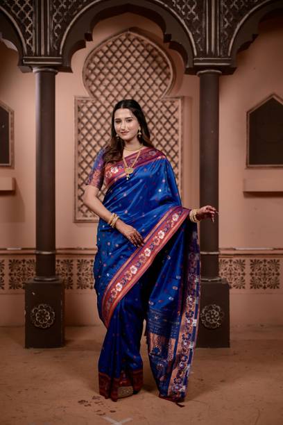 SICHYAH Woven Paithani Silk Blend Saree