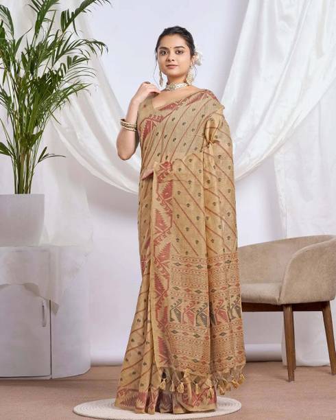 DoraiFashion Self Design Jamdani Cotton Silk Saree