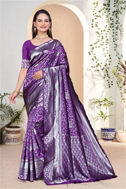 Printed Banarasi Art Silk, Jacquard Saree