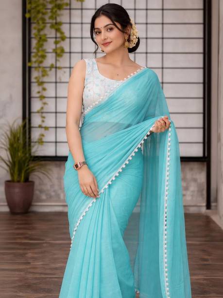 Solid/Plain Daily Wear Viscose Rayon Saree