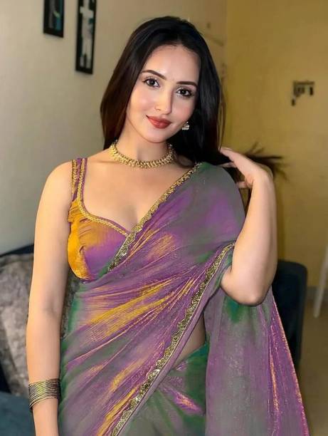 Embellished Bollywood Tissue, Pure Silk Saree