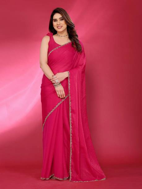 RAJESHWAR FASHION Self Design Bollywood Silk Blend Saree