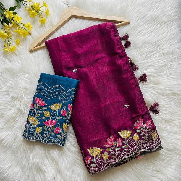Dori Embroidered Bollywood Silk Blend Saree