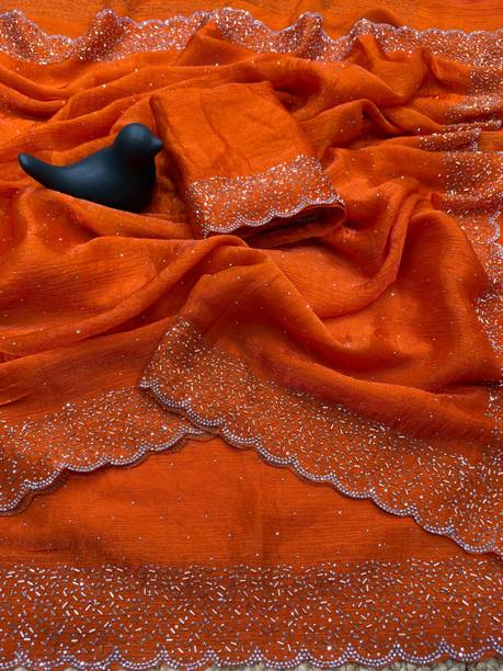 Aaspanth Embellished Bollywood Chiffon Saree