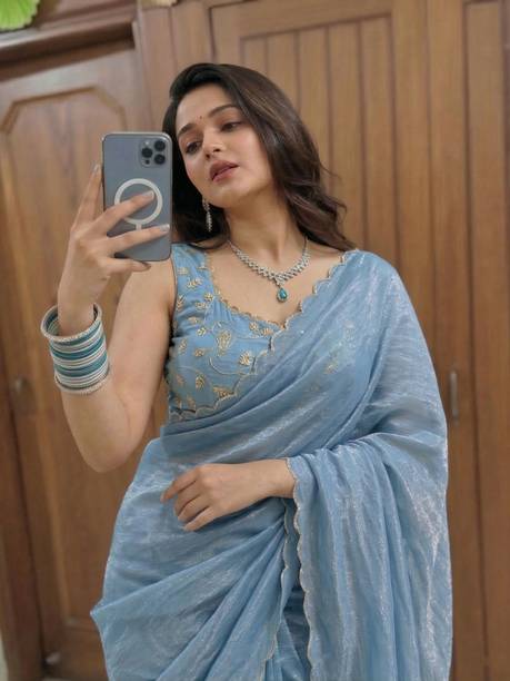 Embroidered, Embellished Daily Wear Organza Saree