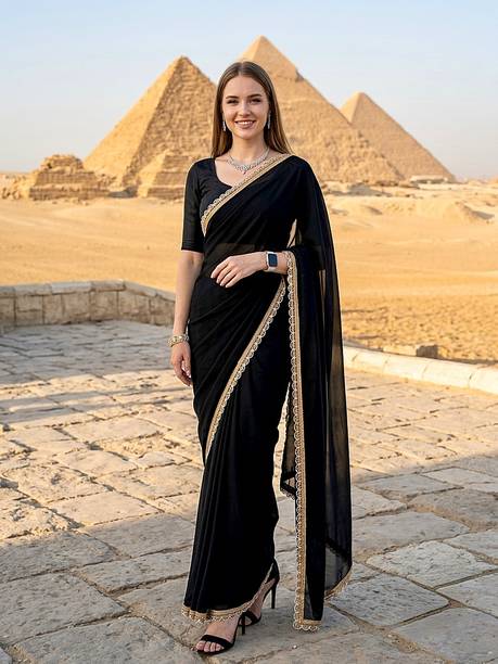 Embroidered Banarasi Georgette Saree