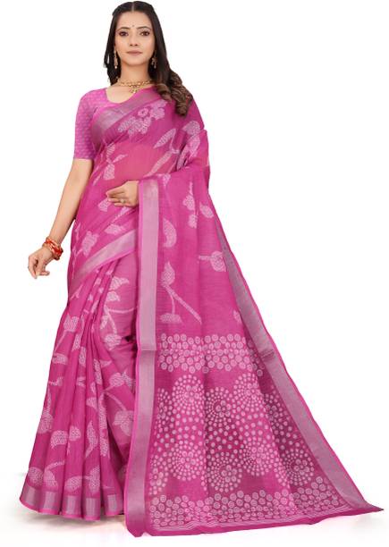 Digital Print Bollywood Cotton Linen Saree