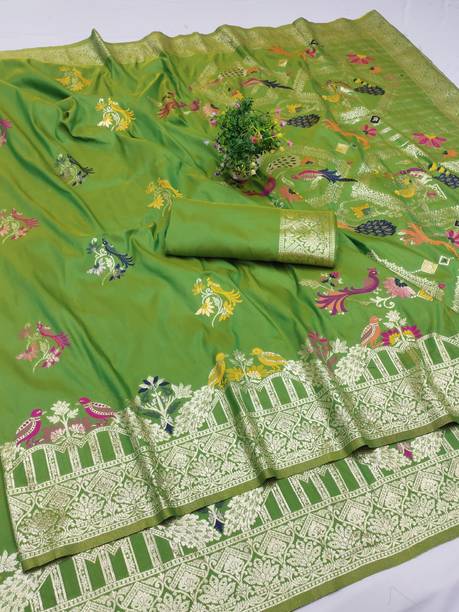 Woven Paithani Art Silk, Silk Blend Saree