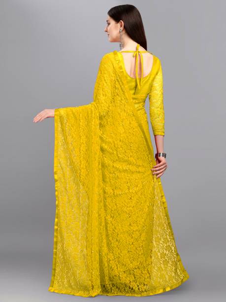 LOROFY Self Design Bollywood Net Saree - Image 2