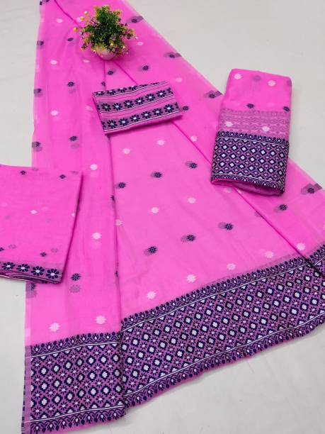 Self Design Mekhela Chador Cotton Blend Saree Price in India